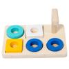 Adena Montessori Wooden Stacking and Sorting Ring,Wooden Rings on Peg,Colorful 5 Shapes on Curved Peg Horizontal Dowel Variation,Fine Motor Skills Development Toys for 1 2 3 Years Old Toddlers view 2