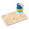 Adena Montessori Wooden Stacking and Sorting Ring,Wooden Rings on Peg,Colorful 5 Shapes on Curved Peg Horizontal Dowel Variation,Fine Motor Skills Development Toys for 1 2 3 Years Old Toddlers view 4