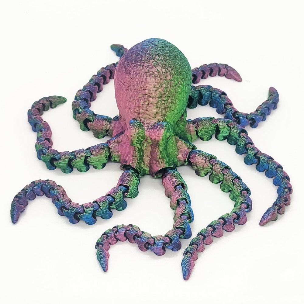 3D Printed Octopus Toy,3D Printed Gift DIY Creative Ornament Toys Home Decor Gifts (A, 24cm)