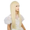 WAVELNM Light Blonde Wigs for Kids Girls Blond Wig with Bangs Long Straight Blonde Child Wig Daily Halloween Cosplay Synthetic Wigs view 2