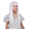 WAVELNM Kids White Wigs Child Long Straight White Wig with Bangs 22inch Long Wigs for Kids Girls Daily Halloween Party Cosplay Wig view 3