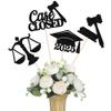 12 Pack 2025 Graduation Centerpiece Sticks Assembled Glitter Class of 2025 Lawyer Cake Toppers Diploma Grad Cap Table Centerpiece Sticks for Law School Survivor 2025 Graduation Party Black view 1