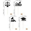 12 Pack 2025 Graduation Centerpiece Sticks Assembled Glitter Class of 2025 Lawyer Cake Toppers Diploma Grad Cap Table Centerpiece Sticks for Law School Survivor 2025 Graduation Party Black view 2