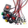 12mm Push Button Switch Waterproof Small car Circuit Wire Speaker Electrical Mini Boat Shape Round line PBS-11B PBS-33b (Color : Pbs-11 Without Lock) view 2