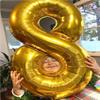 Gold Foil Number 8 Balloon 40 Inch, Helium Mylar Eight Number 8 18 28 38 48 58 88 Birthday Balloons, 8th Gold Women Men Wedding Anniversary, Graduations Party Supplies view 3