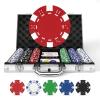 HEITOK Texas Hold'em Poker Chip Set 200-pcs with Aluminum Carrying Case & Professional Weight Chips Plus 5 Poker Dice Waterproof view 1