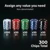 HEITOK Texas Hold'em Poker Chip Set 200-pcs with Aluminum Carrying Case & Professional Weight Chips Plus 5 Poker Dice Waterproof view 3