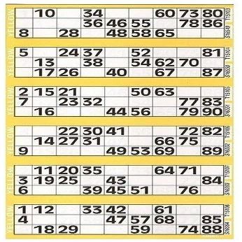 750 Bingo Cards Booklet (Yellow)