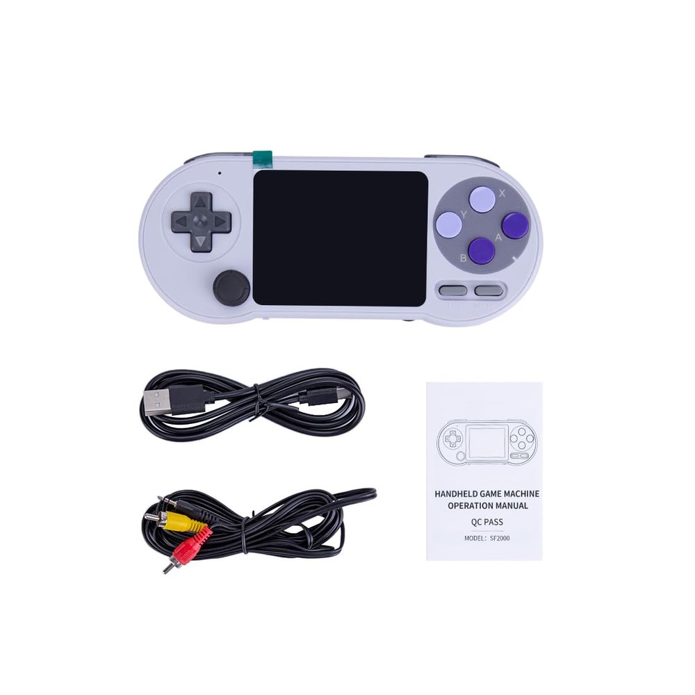 Data Frog SF2000 Dual-Player Plug & Play Video Games, Pre-Installed 6,000 HD TV Games, 3-Inch Handheld Game Console with 1 Game Controller (Single-Player)