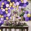 Purple Gold Balloon Garland Arch Kit, 139PCS Lavender Dark Purple Pastel Purple Metallic Gold Balloon Purple Gold Decorations for Birthday Wedding Baby Shower Anniversary Graduation Party Supplies view 4