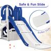 4 in 1 Toddler Climber and Slide Set, Kids Playground Climber Freestanding Slide Playset with Basketball Hoop Play Combination for Babies Indoor & Outdoor 3+ (Blue) view 4