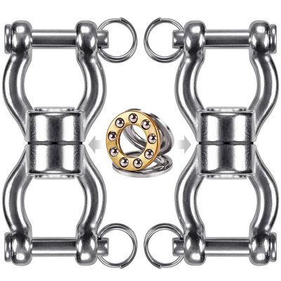 SELEWARE Silent Bearing Swing Swivel, 360 Rotational Device Hanging Accessory with Removeable Buckle for Tree Swing, Hammock Chair, Climbing Rope, Yoga, Kids Swing Swivel 1202LB Capacity