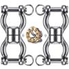 SELEWARE Silent Bearing Swing Swivel, 360 Rotational Device Hanging Accessory with Removeable Buckle for Tree Swing, Hammock Chair, Climbing Rope, Yoga, Kids Swing Swivel 1202LB Capacity view 1