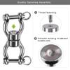 SELEWARE Silent Bearing Swing Swivel, 360 Rotational Device Hanging Accessory with Removeable Buckle for Tree Swing, Hammock Chair, Climbing Rope, Yoga, Kids Swing Swivel 1202LB Capacity view 2