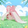 4 in 1 Slide, Toddler Climber and Slide Set, Kids Playground Climber Freestanding Slide Playset with Basketball Hoop Play Combination for Babies Indoor & Outdoor playset 3+ (Pink) view 1