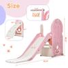 4 in 1 Slide, Toddler Climber and Slide Set, Kids Playground Climber Freestanding Slide Playset with Basketball Hoop Play Combination for Babies Indoor & Outdoor playset 3+ (Pink) view 4