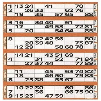 750 Bingo Card Booklet (Brown)