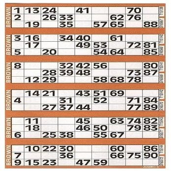 750 Bingo Card Booklet (Brown)