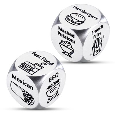 6 Year Anniversary Dice Gifts for Him Her 11th Anniversary Steel Gifts for Husband Wife Boyfriend Girlfriend Date Night Funny Birthday Gifts for Women Men Halloween Christmas Valentine Food Dices 2PCS