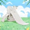 4 in 1 Toddler Climber and Slide Set, Kids Playground Climber Freestanding Slide Playset with Basketball Hoop Play Combination for Babies Indoor & Outdoor 3+ (Grey) view 1