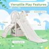 4 in 1 Toddler Climber and Slide Set, Kids Playground Climber Freestanding Slide Playset with Basketball Hoop Play Combination for Babies Indoor & Outdoor 3+ (Grey) view 2