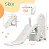 4 in 1 Toddler Climber and Slide Set, Kids Playground Climber Freestanding Slide Playset with Basketball Hoop Play Combination for Babies Indoor & Outdoor 3+ (Grey) view 3
