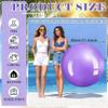 Jenaai 2 Pcs 30 Inch Large Bouncy Balls Giant Inflatable Rubber Kickballs Big Outdoor Exercise Jumping Hopping Ball for Outdoor Activity Sports Party Decor(Red, Purple) view 2