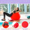 Jenaai 2 Pcs 30 Inch Large Bouncy Balls Giant Inflatable Rubber Kickballs Big Outdoor Exercise Jumping Hopping Ball for Outdoor Activity Sports Party Decor(Red, Purple) view 3