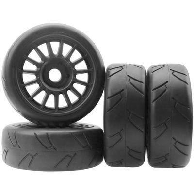 4Pack Vgoohobby 17mm RC Wheels and Tires 104mm 1/8 Off Road Buggy Rubber Street Tires Compatible with Arrma Typhon Talion 6S Redcat Tamiya HPI Losi Kyosho Hobao 1/8 RC Off Road Buggy (15 Spoke)