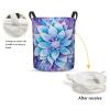 Foruidea Mandala Purple White And Blue Laundry Basket,Laundry Hamper,Collapsible Storage Bin, Oxford Fabric Clothes Baskets,Nursery Hamper For Home,Office,Dorm,Gift Basket view 2