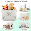 xigua Cute Dragon Cotton Rope Storage Basket with Handles Large Baby Laundry Basket Round Collapsible Blanket Basket Shelf Closet Organizer for Nursery Toys Clothes view 4