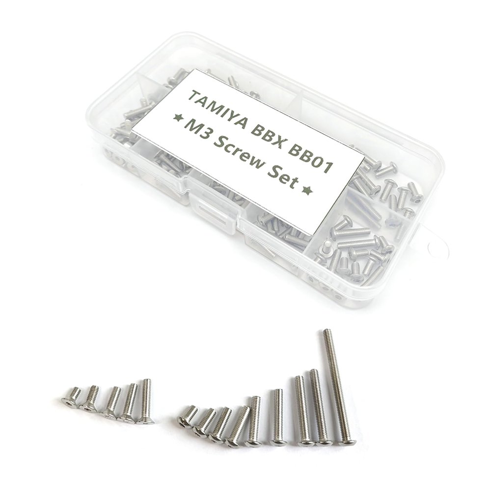Metal Steel M3 Hex Screws Set Kit 5552X 5556 for Tamiya 1/10 RC BBX BB-01 Buggy RC Car