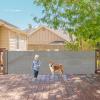 140 Inch Extra Wide Retractable Baby Gate Extra Long Dog Gate Indoor Outdoor Retractable Gate, Mesh Baby Gate Retractable Pet Gate for Large Openings, Large Dog Gate Retractable Gates for Dogs, Gray view 1