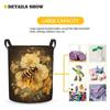 Foruidea Honey Bee Flowers Laundry Basket,Laundry Hamper,Collapsible Storage Bin, Oxford Fabric Clothes Baskets,Nursery Hamper For Home,Office,Dorm,Gift Basket view 3