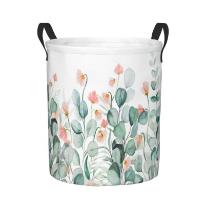 Foruidea Green Leaves Laundry Basket,Laundry Hamper,Collapsible Storage Bin, Oxford Fabric Clothes Baskets,Nursery Hamper For Home,Office,Dorm,Gift Basket, Medium
