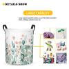 Foruidea Green Leaves Laundry Basket,Laundry Hamper,Collapsible Storage Bin, Oxford Fabric Clothes Baskets,Nursery Hamper For Home,Office,Dorm,Gift Basket, Medium view 3