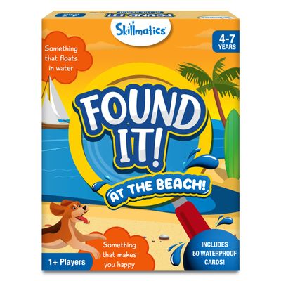 Skillmatics Scavenger Hunt Card Game - Found It Beach, Outdoor Learning Educational Game Collections, Perfect for Kids and Families Who Love Board Games, 50 Waterproof Cards, Gift for Ages 4, 5, 6, 7