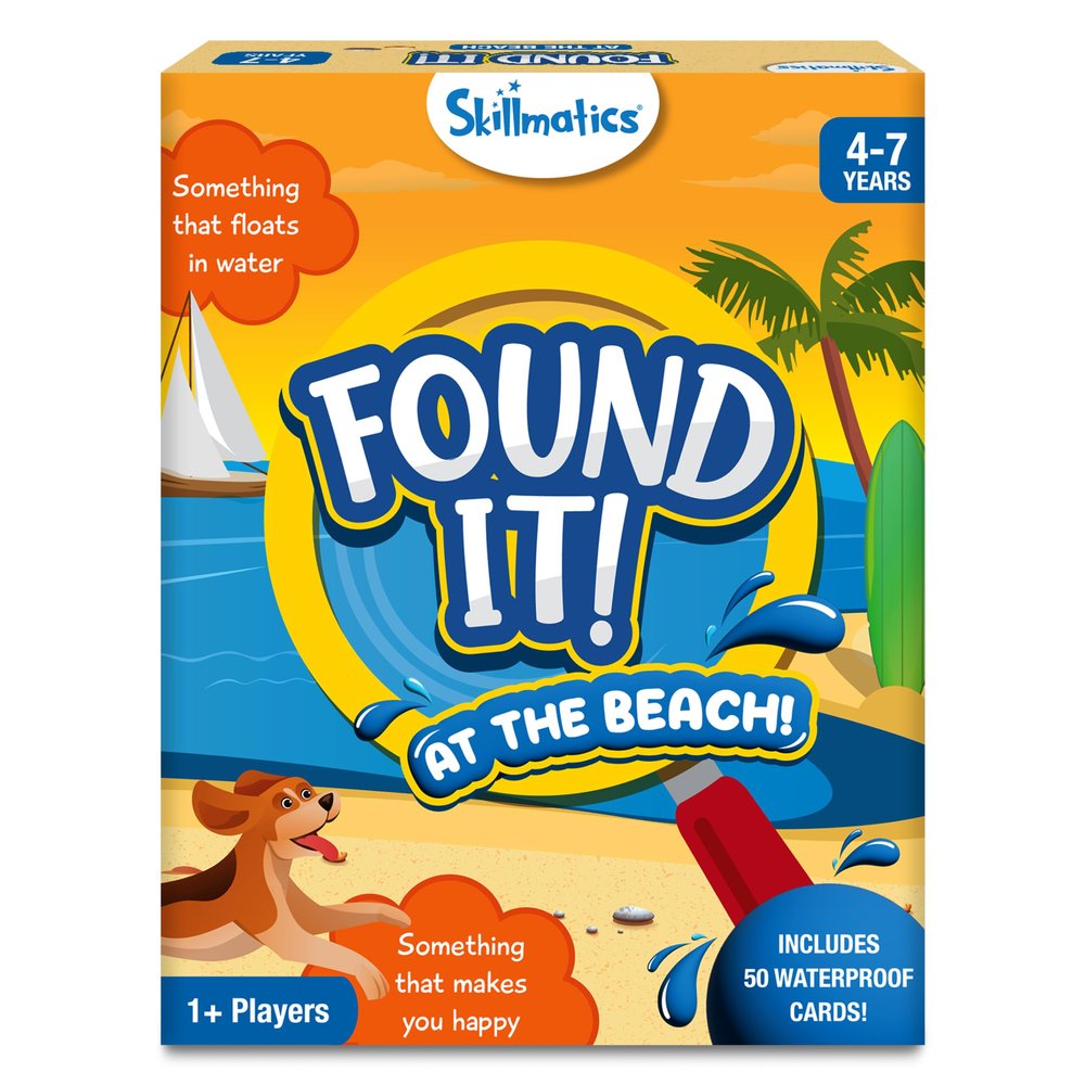 Skillmatics Scavenger Hunt Card Game - Found It Beach, Outdoor Learning Educational Game Collections, Perfect for Kids and Families Who Love Board Games, 50 Waterproof Cards, Gift for Ages 4, 5, 6, 7