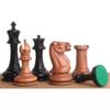 1849 Cooke Type Staunton Chess Set- Chess Pieces Only - Ebony Wood & Antiqued Boxwood - 4.3" King view 1