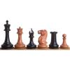 1849 Cooke Type Staunton Chess Set- Chess Pieces Only - Ebony Wood & Antiqued Boxwood - 4.3" King view 4