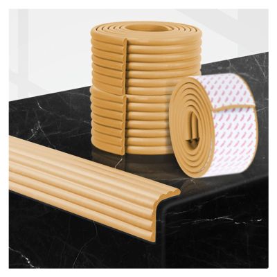 XPLKQXE Furniture Corner Guards, Guards Bumpers Adhesive, Foam Wall Protector Strip, Safety Table Protector Cushion for Fireplace Table Stair, 78.7in Long(Woody,10pcs)