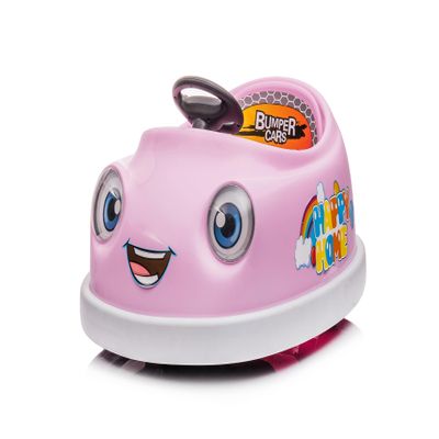 Tzou Children's Collision Car 12V Dual Drive Electric Vehicle with Push Rod Dining Tray USB Music Mode Collision Prevention Car