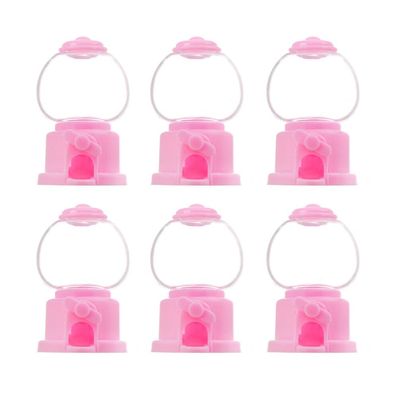 Ciieeo Gumball Party Dispenser for Boys and Girls 6 Pack Mini Candy Machines Catcher Creative Boys and Girls Toys Rotating Candy Catcher Machines Pink