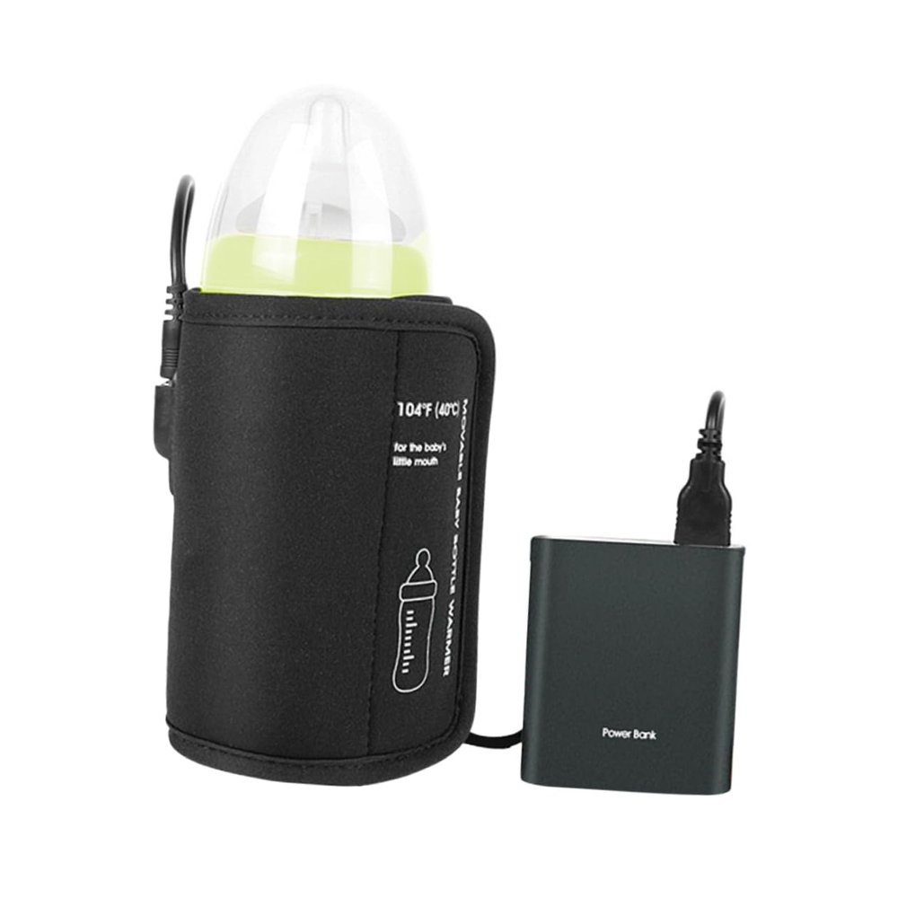 USB Car Bottle Warmer Cover Portable Travel Bottle Heater Car Lighter Cable Quick Even Heating Black