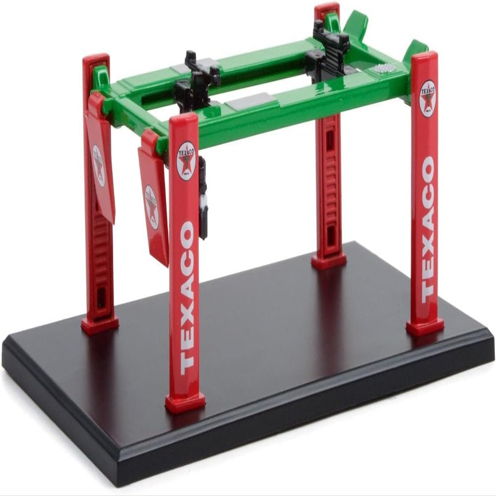 Collectibles Adjustable Four-Post Lift Red and Green Four-Post Lifts Series 2 1/64 Diecast Model by Greenlight 16120B