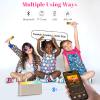 Qocum Karaoke Machine for Kids, Mini Karaoke Machine with 2 Wireless Microphones, Dual Speakers, RGB Dance Light, Voice Changer, TWS Mode, Perfect as Birthday Toy Gift for Kids Aged 4-12(Brown) view 4