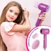 Madzee Girls Beauty Hair Salon Toys for Girls, Pretend Play Hair Stylist Toy Kit with Hairdryer, Pretend Play Hair Styling Toy Playset, Pink view 2
