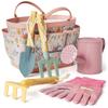 Gardening Set, Tool Kit, for Kids, STEM, Includes Tote Bag, Spade, Watering Can, Rake, Fork, Trowel and Gloves (Petal) view 1