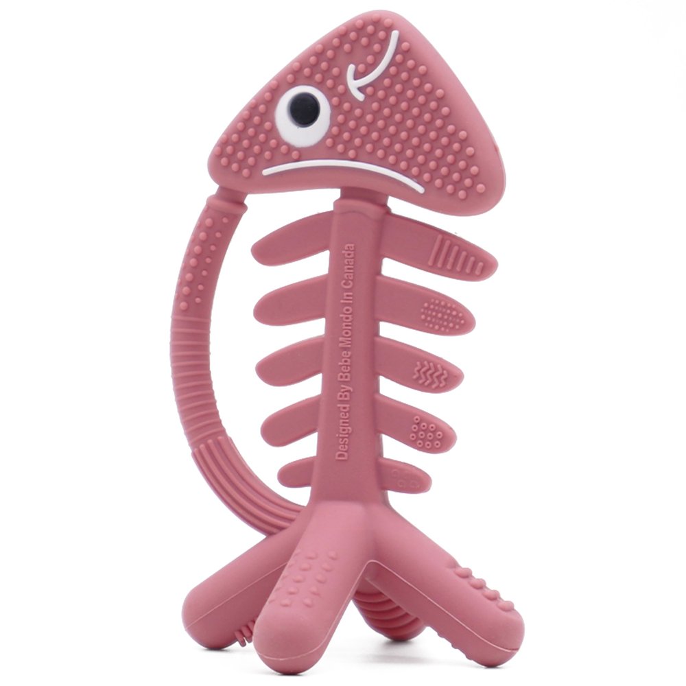 3 in 1 Infant Toys, Baby Teething Toys 36 612 Months, Teethers for Babies 03612 Months for Teething Relief, Baby Gift, Baby Teether Toys, Silicone Sensory Toys, USA Patent Pending, Fish (Pink)
