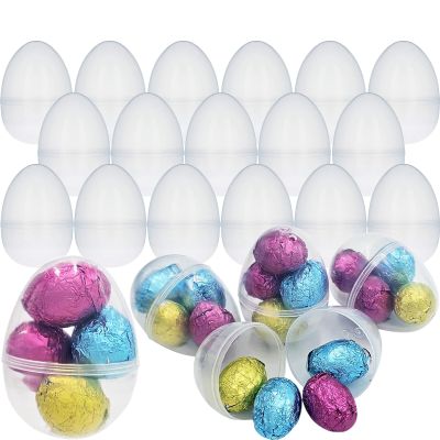 Chochkees Fillable Transparent Easter Eggs with Hinge Bulk Clear Bright Plastic Easter Eggs, Perfect for Easter Egg Hunt, Surprise Egg, Easter Hunt, 2.25" Inch Assorted Bright Colors (500-Pack)